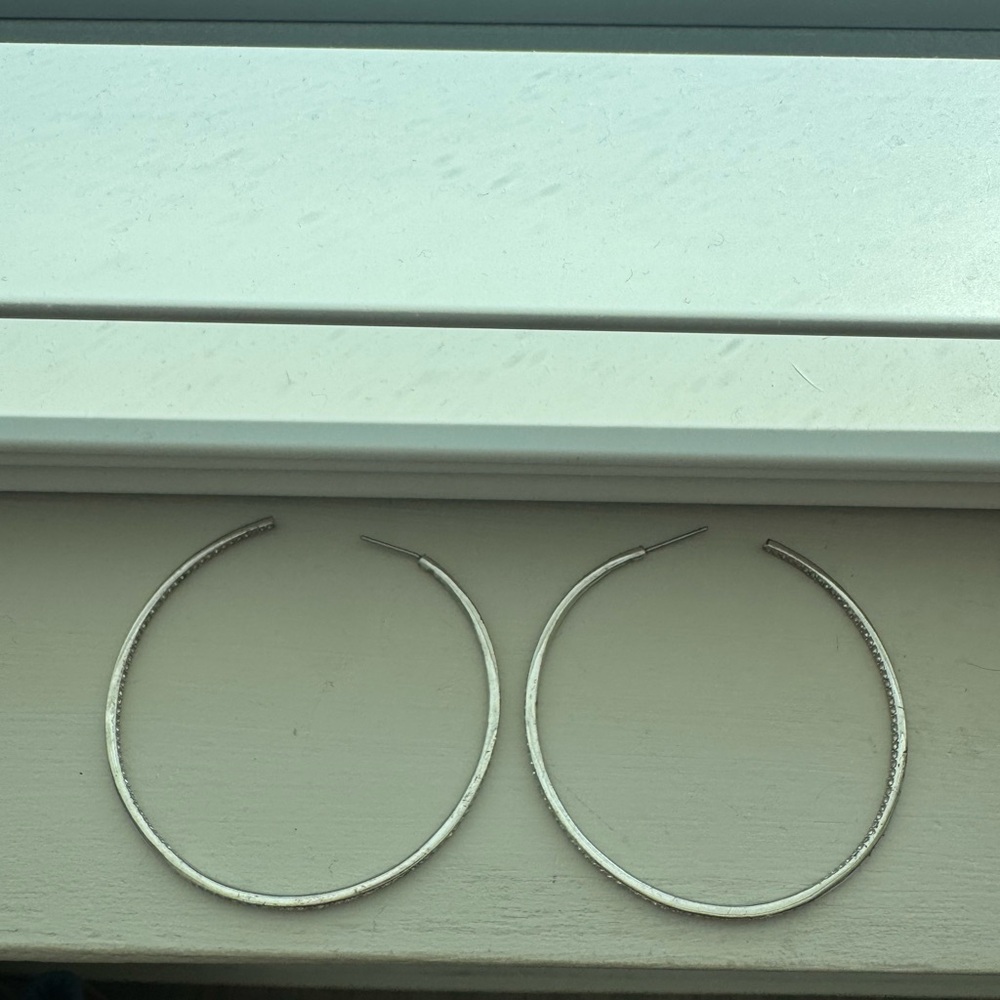 Nadri Silver Perfect Hoop Earrings